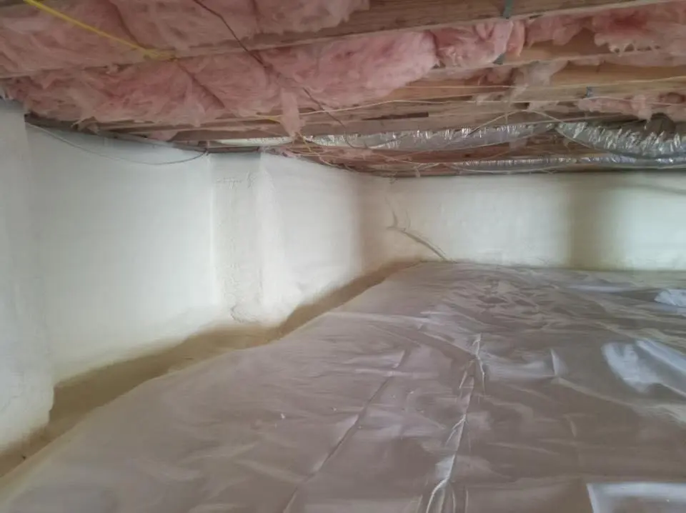 Crawl space encapsulation with closed-cell spray foam for Attic Insulation in Haverford